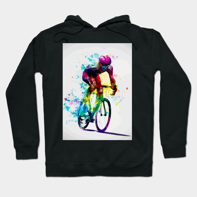 Racing Bike Cyclist Rainbow Hoodie by maxcode